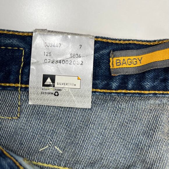 Levi’s Vintage Silvertab Baggy Jeans Husky tag Sz 31x27 actual 31x26 Blue Y2K 02 - Picture 6 of 16